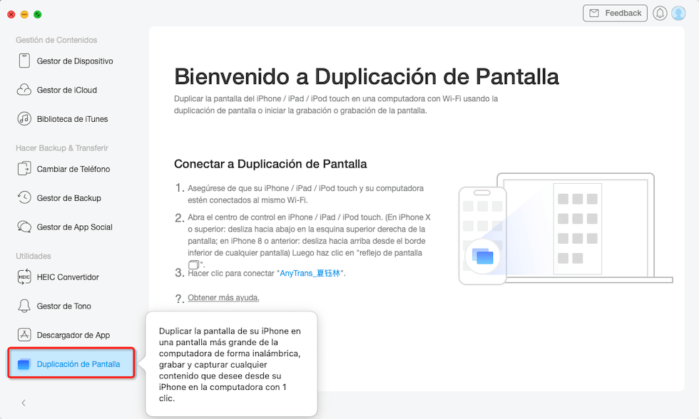 Cómo duplicar pantalla de iPhone a Mac