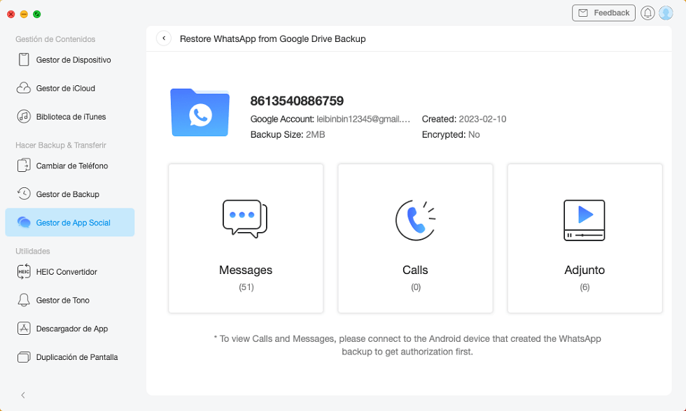 Restaurar copia de seguridad WhatsApp Google Drive en iPhone