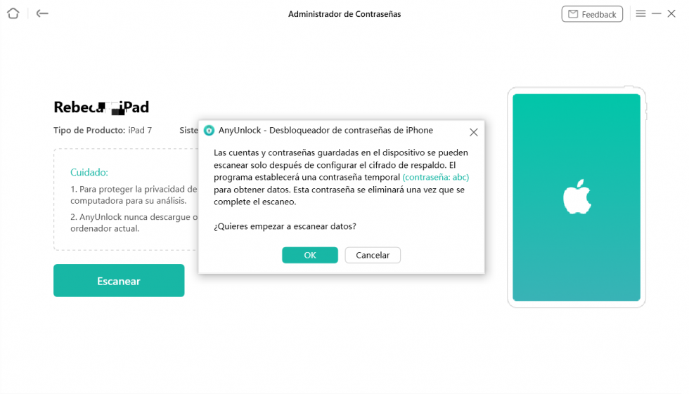 Haz el cifrado de respaldo