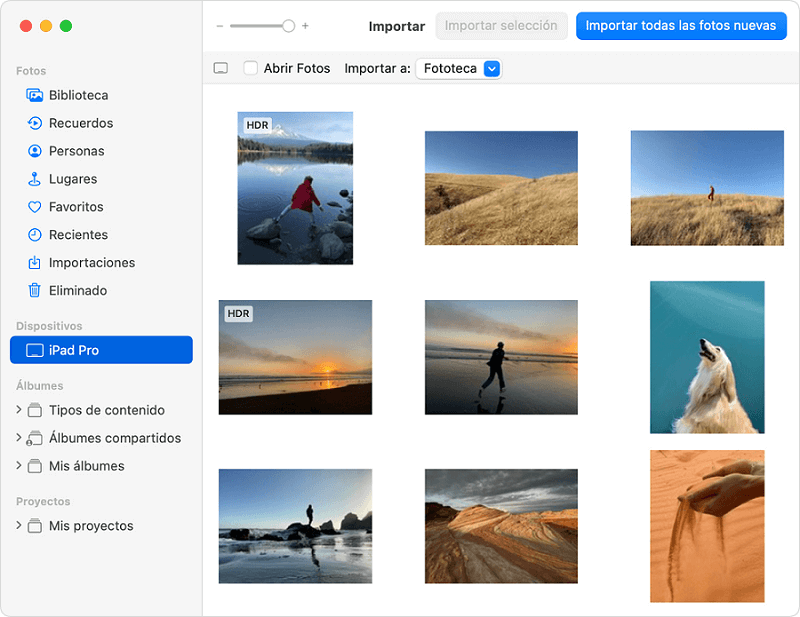 Pasar videos de iPhone a Mac con la aplicación Fotos