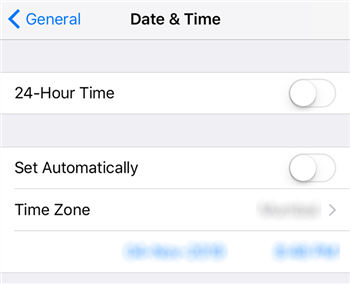 Configuración automática de fecha y hora en el iPhone