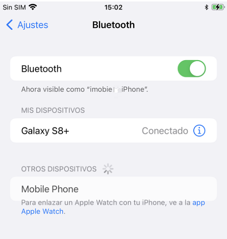 Pasar fotos de Samsung a iPhone con bluetooth