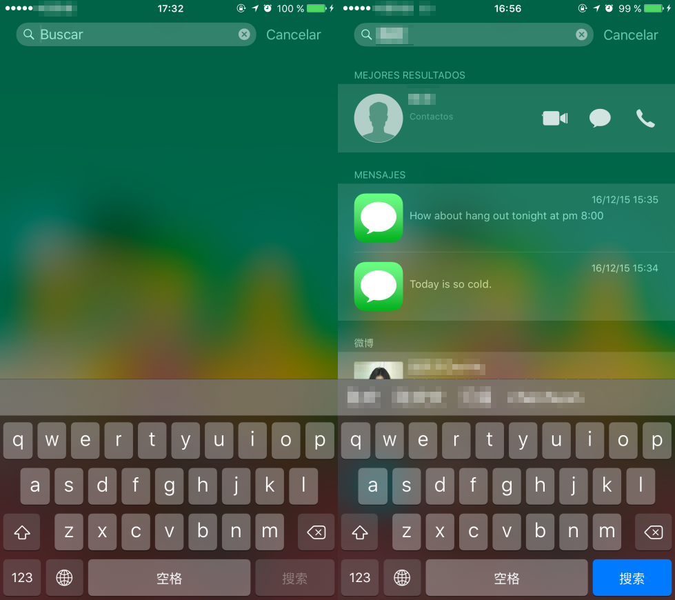 Buscar Mensajes en el iPhone 6 / 6s con Spotlight Buscar