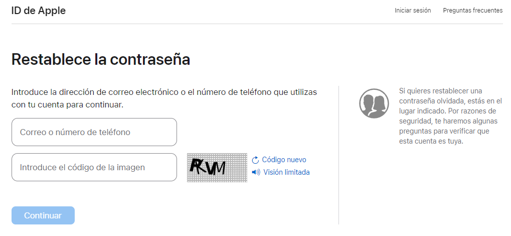 Cambia la contraseña de tu ID de Apple en la web