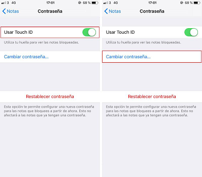 Cómo cambiar contraseñas de Notas