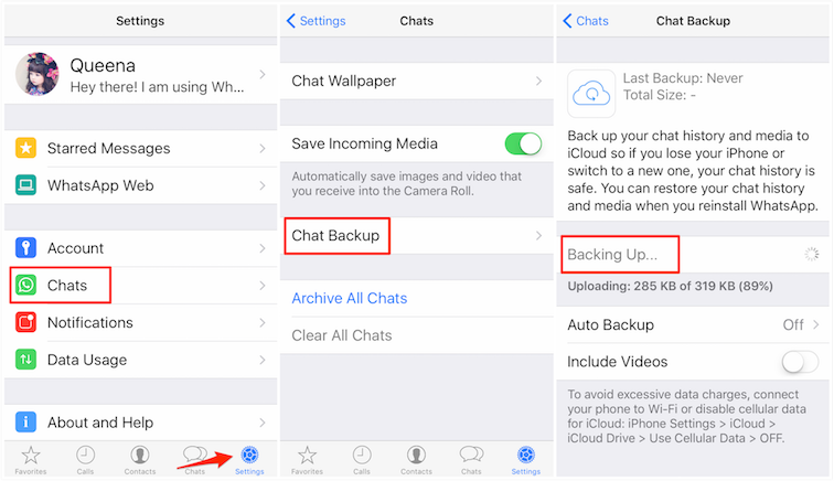 Realizar copia de seguridad de WhatsApp
