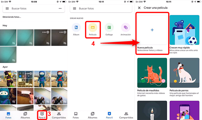 Cómo combinar videos en iPhone con Google Fotos 
