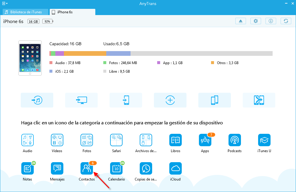 Cómo administrar contactos de iPhone con AnyTrans