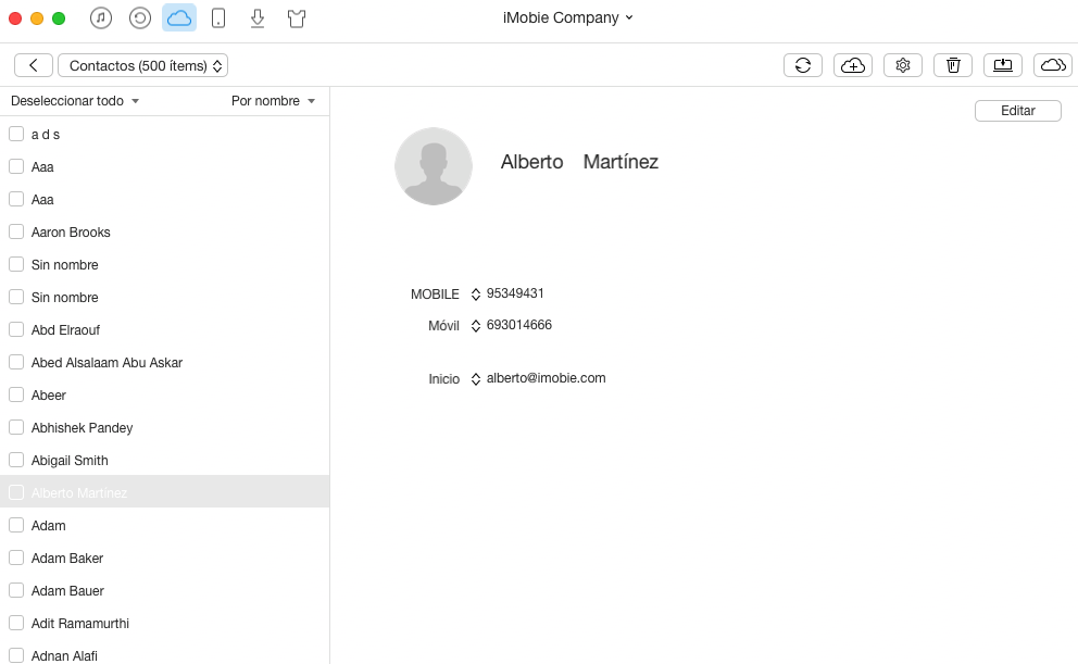 Cómo exportar contactos de iCloud con AnyTrans – Paso 3 – 1