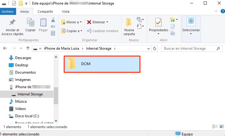 Cómo importar fotos de iPhone a PC con el Explorador de Windows - Paso 2
