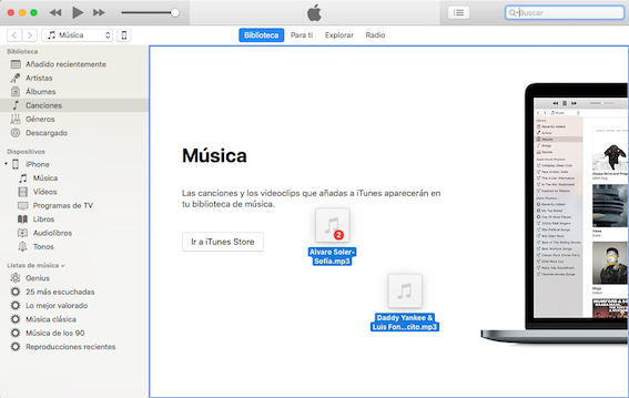 Cómo pasar música al iPhone con iTunes - Paso 2