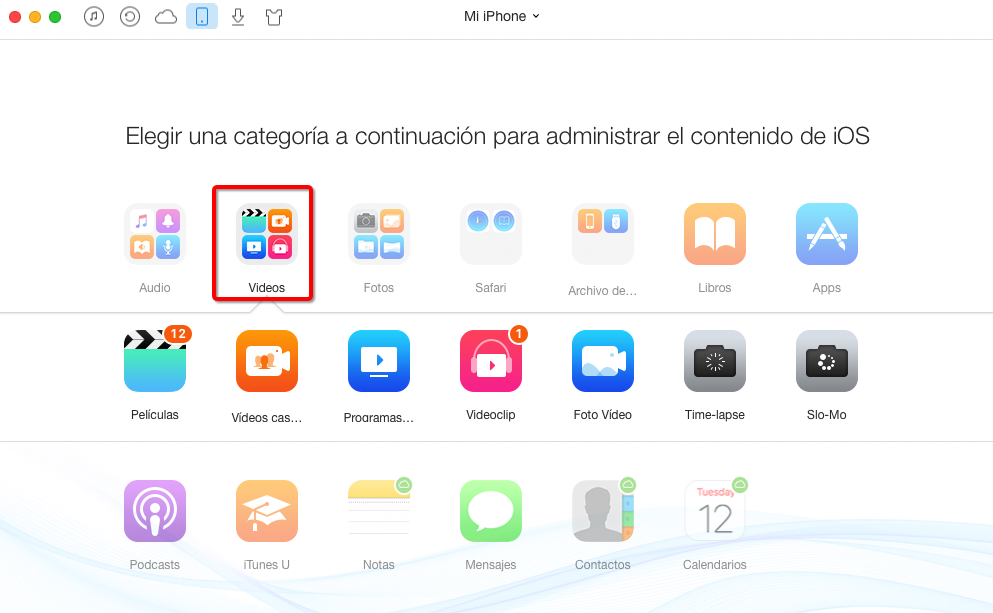 Cómo pasar vídeo del iPhone al ordenador con AnyTrans – Paso 3