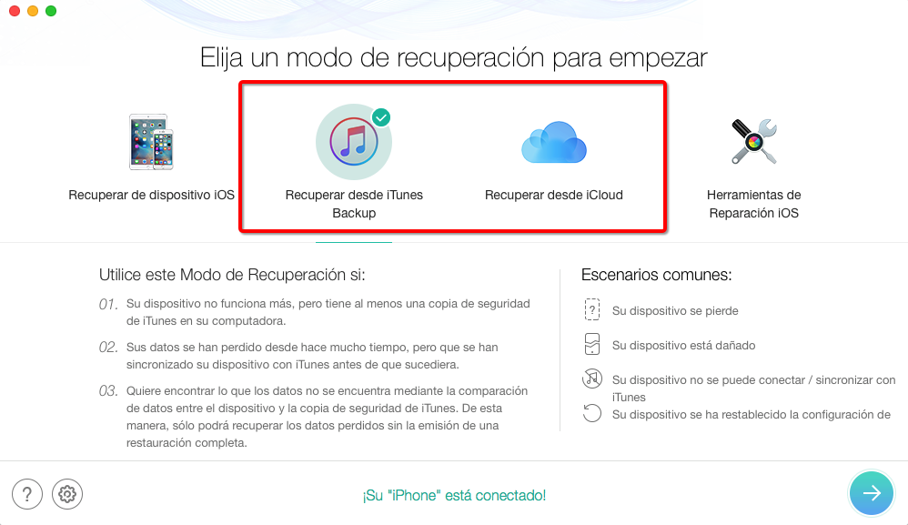 Recuperar los mensajes borrados desde iTunes o iCloud