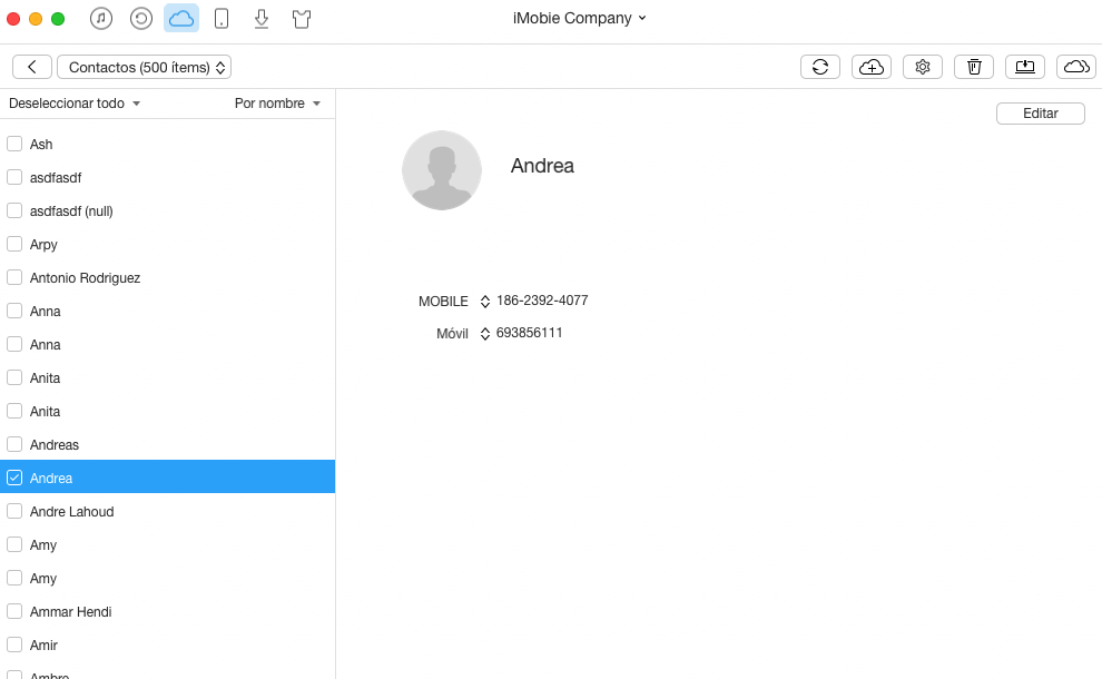 Cómo recuperar los contactos de iCloud con AnyTrnas – Paso 4-1