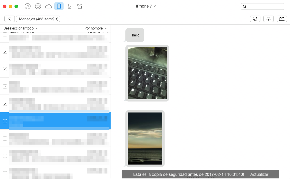 Cómo pasar los mensajes de iPhone a PC con AnyTrans – Paso 3