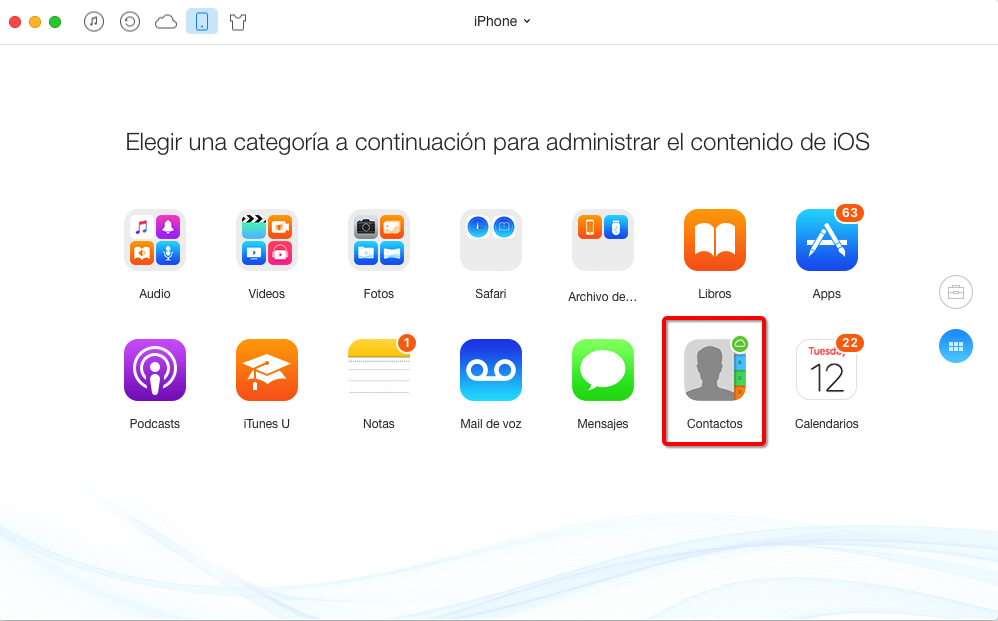 Cómo transferir los contactos a mi nuevo iPhone desde el viejo – Paso2