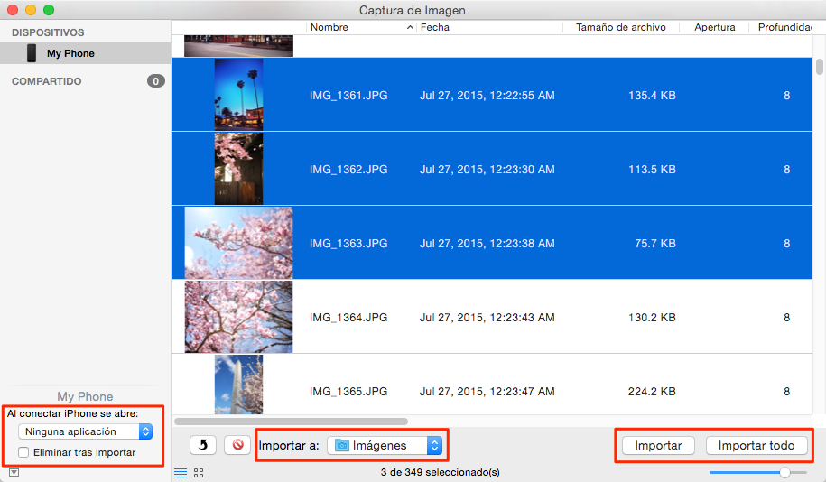 Cómo transferir fotos desde el iPhone a Mac con Image Capture