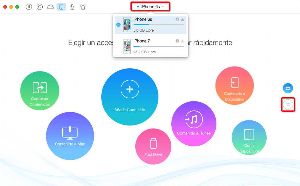 Cómo pasar notas de un iPhone a Otro con AnyTrans – paso 2