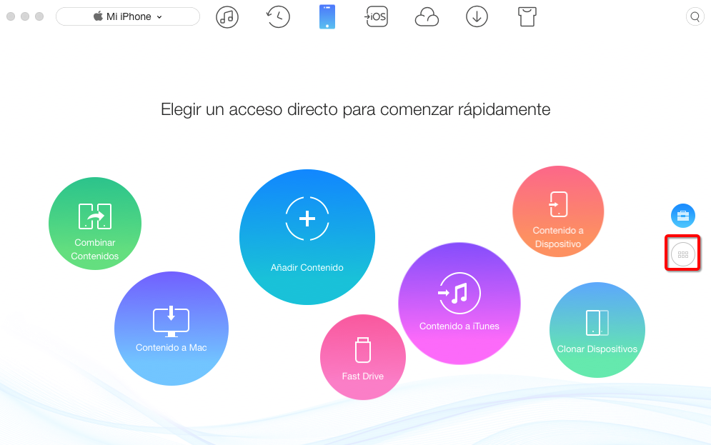 Cómo pasar música de iPhone a iTunes con AnyTrans – Paso 2