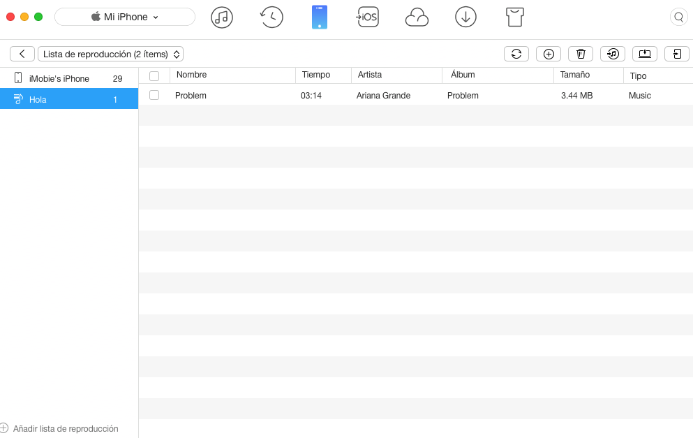 Cómo gestionar Lista de Reproducción con AnyTrans