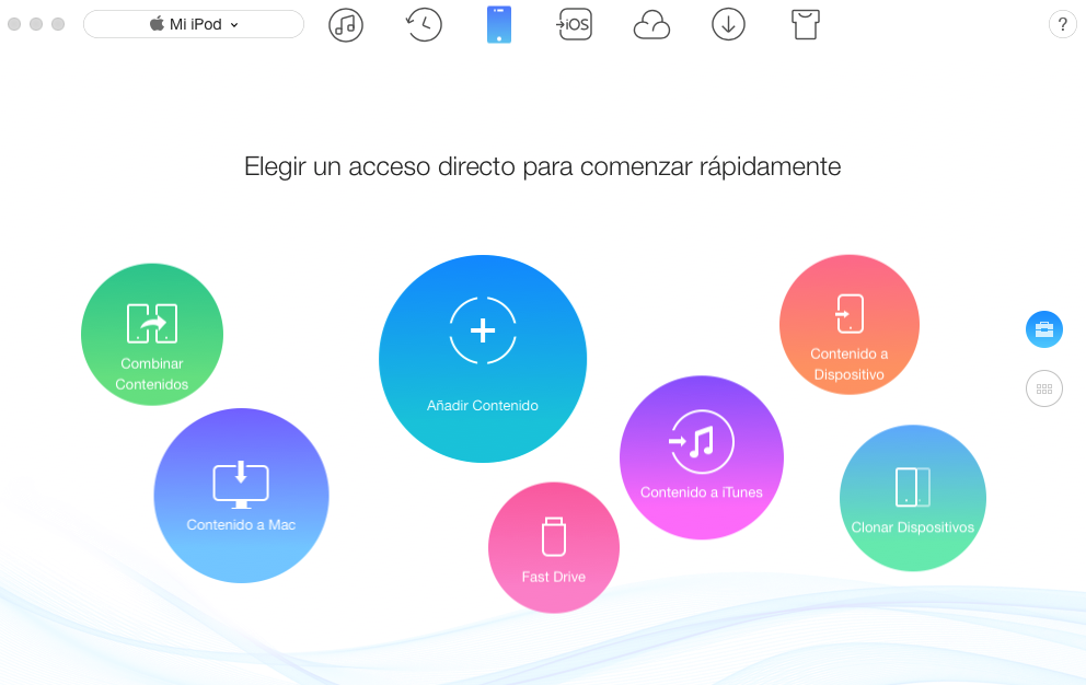 Copiar música del iPod al Mac con AnyTrans – Paso 1