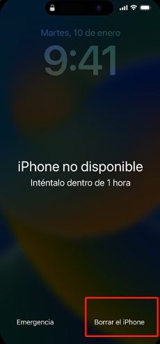 Desbloquear iPhone por borrar iPhone