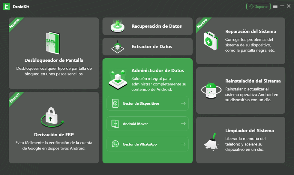 Elige el Administrador de datos