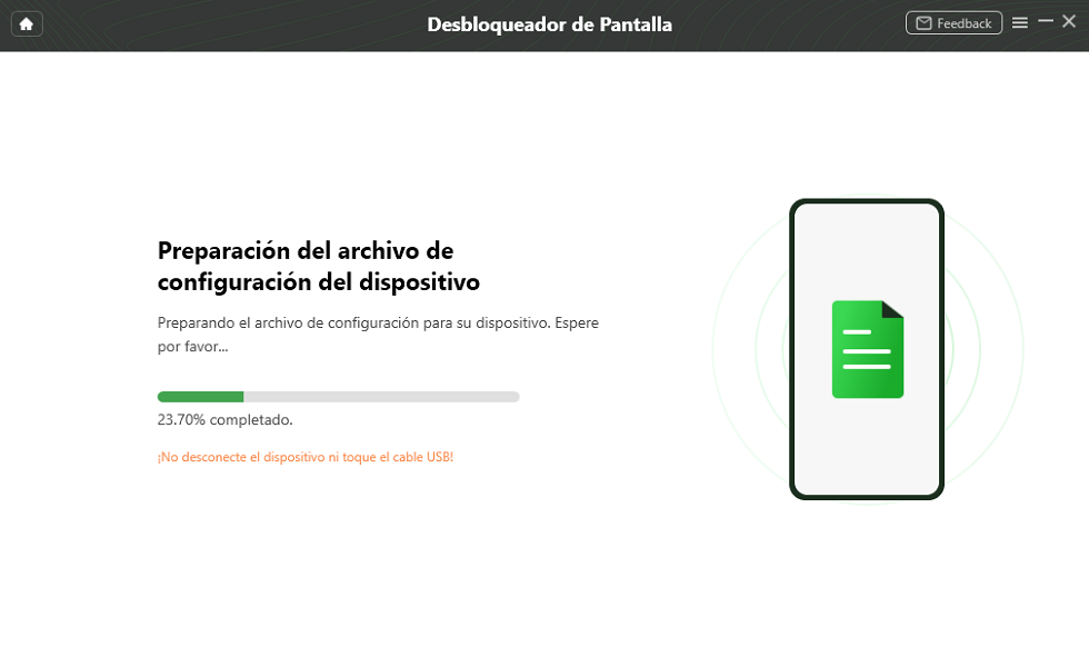 Preparación del archivo de configuración del dispositivo - la aplicación DroidKit
