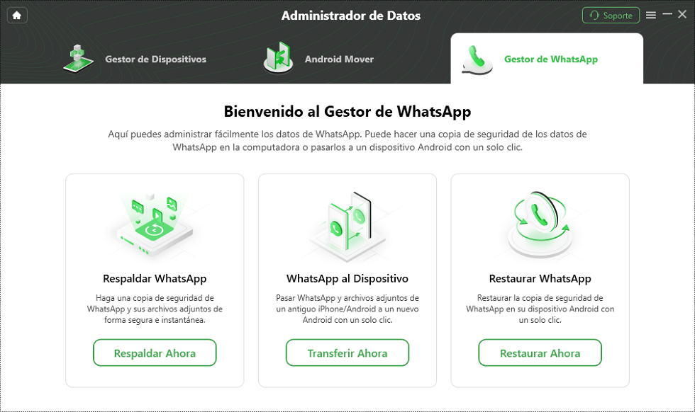 Abre Gestor de WhatsApp para reinstalar WhatsApp sin perder datos Android