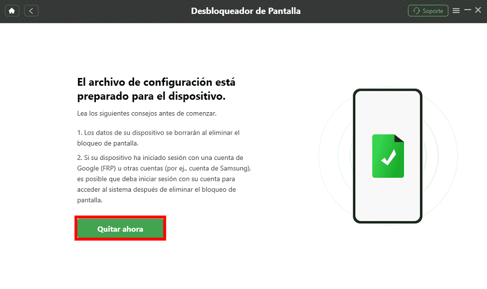 Pincha en Quitar ahora – Desbloquear Aplicaciones Xiaomi