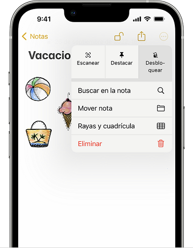 Elimina contraseñas de Notas bloqueadas
