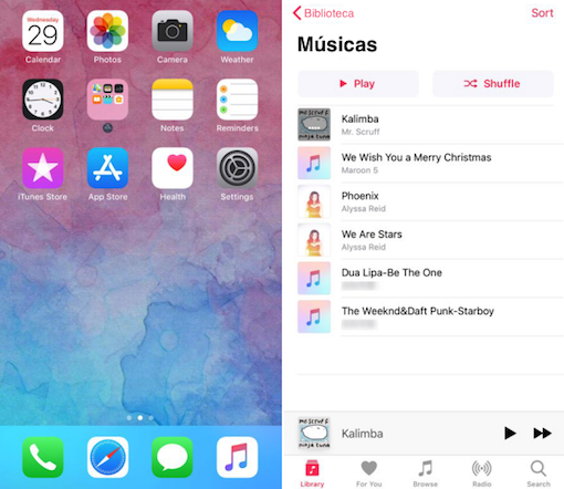 Cómo borrar música iPhone en la App de Música - Paso 1