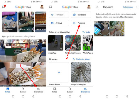 Recuperar fotos borradas definitivamente de Google Fotos en Android