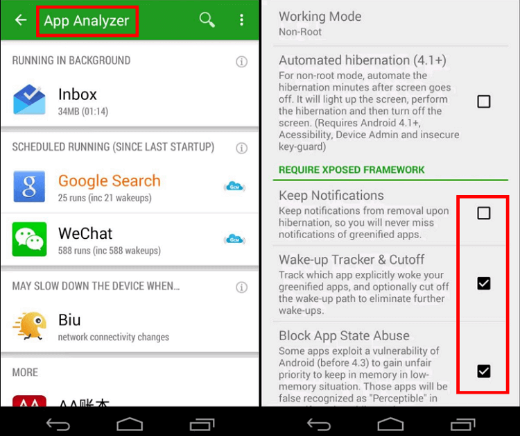 App para reparar batería Android-Greenify