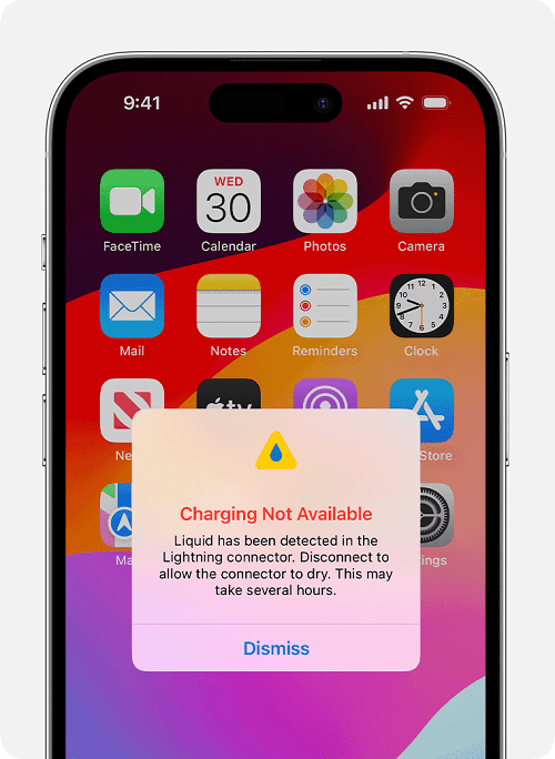 iPhone se detecto liquido en el conector lightning