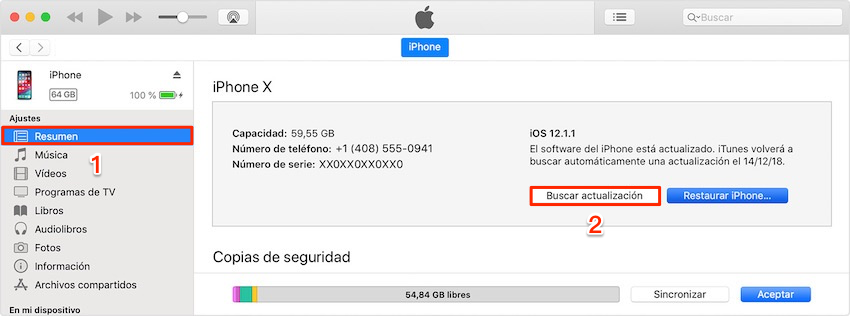 No se pudo verificar la actualización -  Actualiza iPhone con iTunes