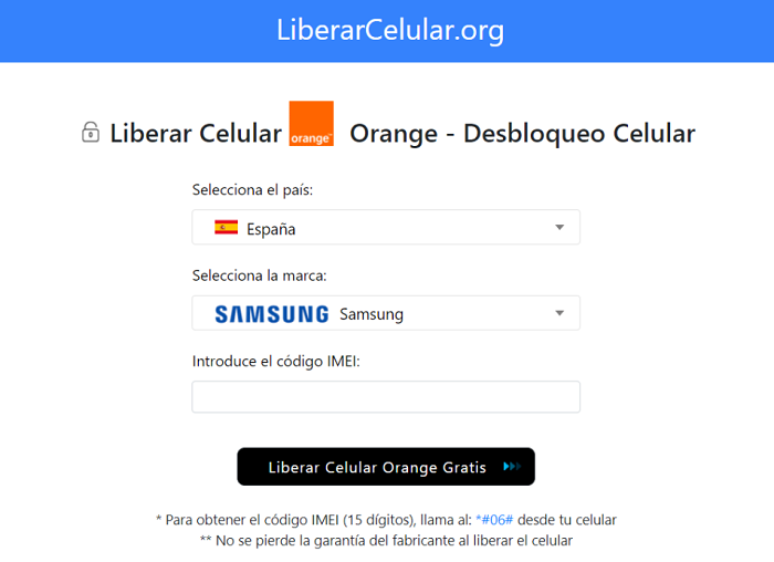 Cómo desbloquear móvil Orange por Internet