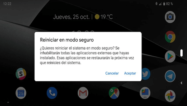 Reinicia el celular en modo seguro