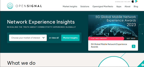 Web oficial de Opensignal