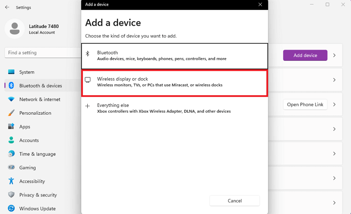 Pantalla o base inalámbrica