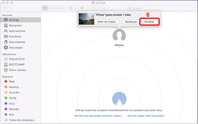 Métodos para pasar videos de iPhone a Mac - AirDrop