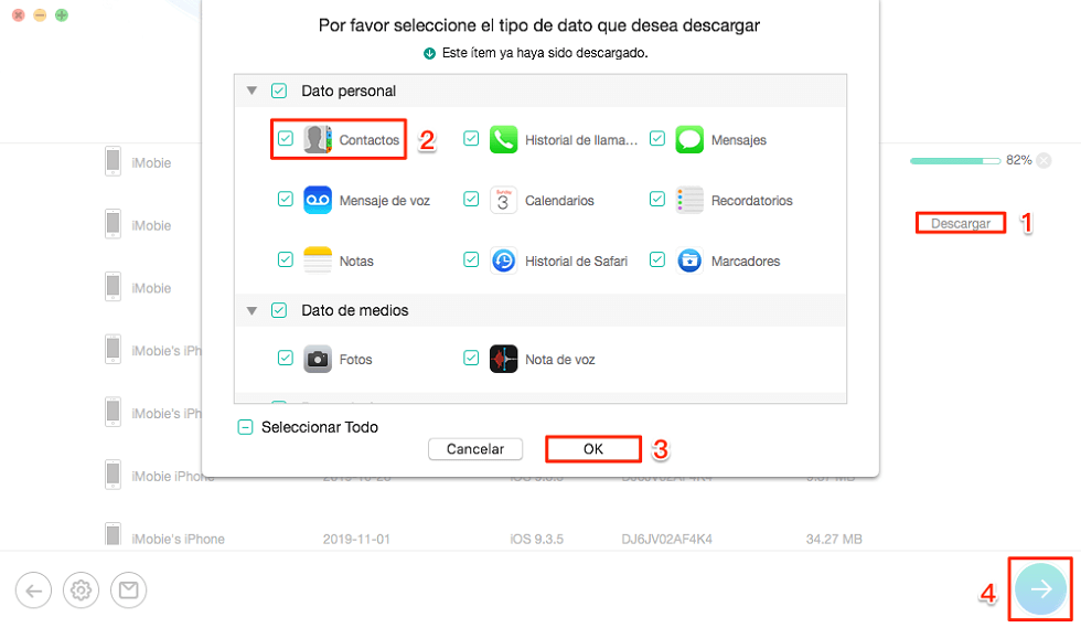 Desaparecieron mis contactos iPhone: recupera desde iCloud - Paso 3
