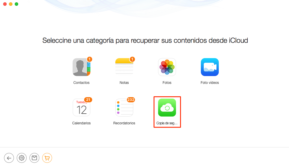 Elige Copia de seguridad de iCloud - Paso 3
