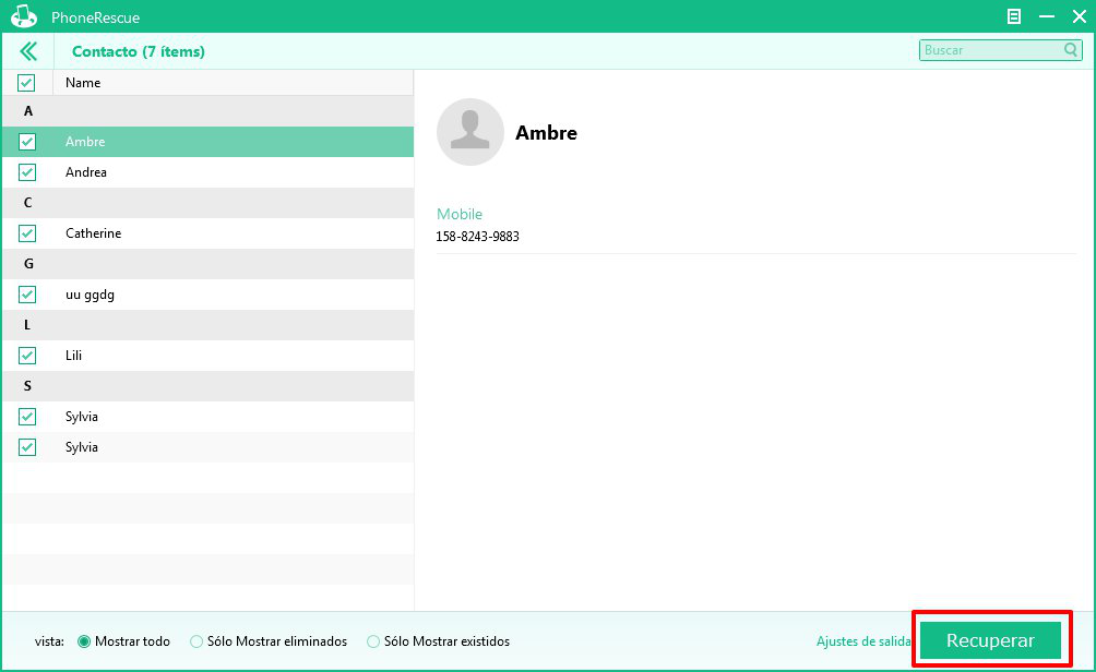 Cómo recuperar contactos eliminados de iPhone Paso 4