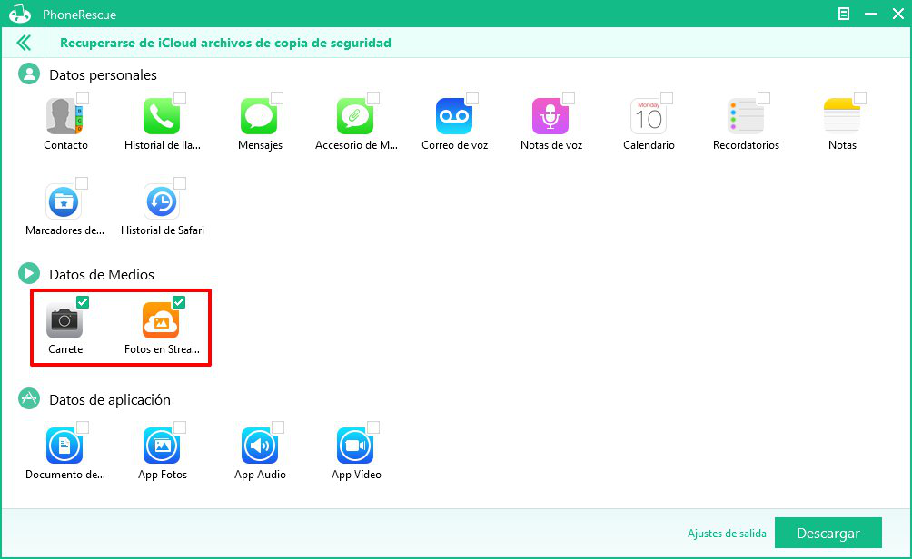 Cómo recuperar fotos desde copia de seguridad de iCloud con PhoneRescue - Paso 3