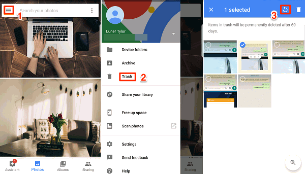 Utilizar Google Photos para recuperar fotos eliminadas