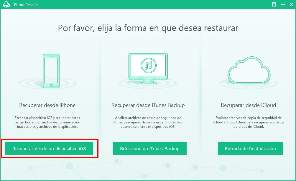 Cómo recuperar historial de llamadas en iPhone - Paso 1