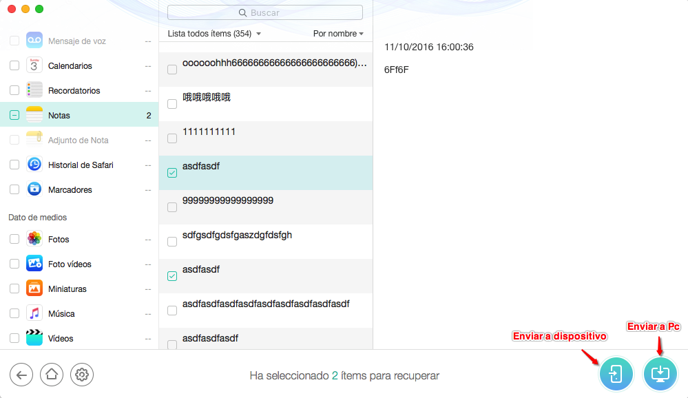 Cómo recuperar las notas borradas de iPhone con PhoneRescue – Paso 4
