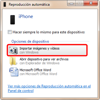 Transferir fotos de iPhone a PC con Reproducción Automática 