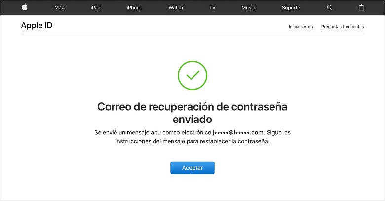Restablecer su ID de Apple mediante correo electrónico de recuperación o preguntas de seguridad en iforgot.apple.com